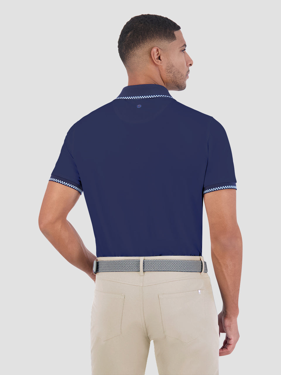 Ben Sherman Checker Rib Air Pique Sports Fit Polo Shirts Navy | JEZH40695