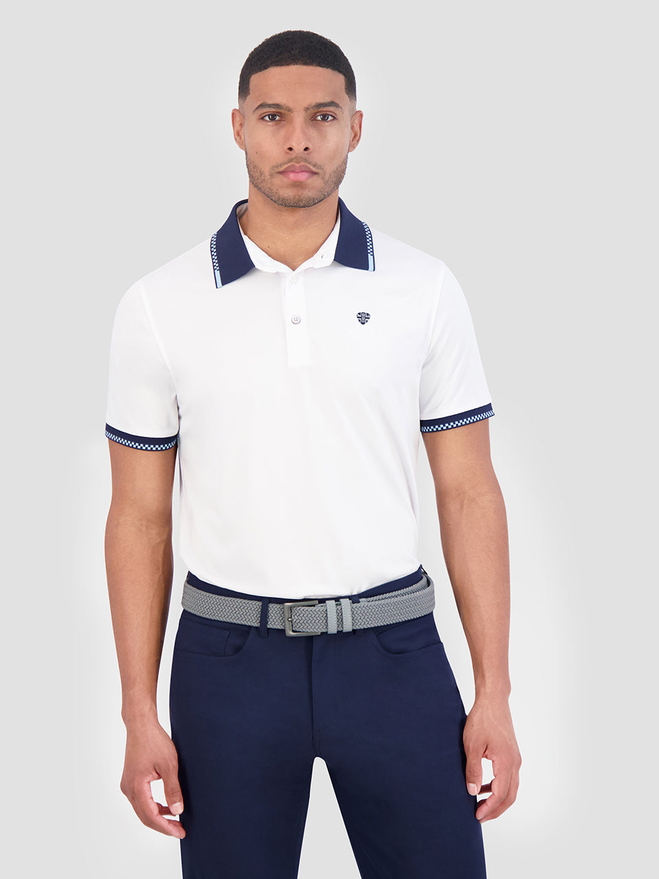 Ben Sherman Checker Rib Air Pique Sports Fit Polo Shirts White | DFBL45872