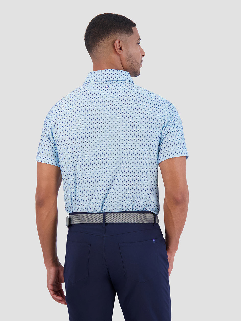 Ben Sherman Chequerboard Geo Polo Shirts Blue | UMCS13579