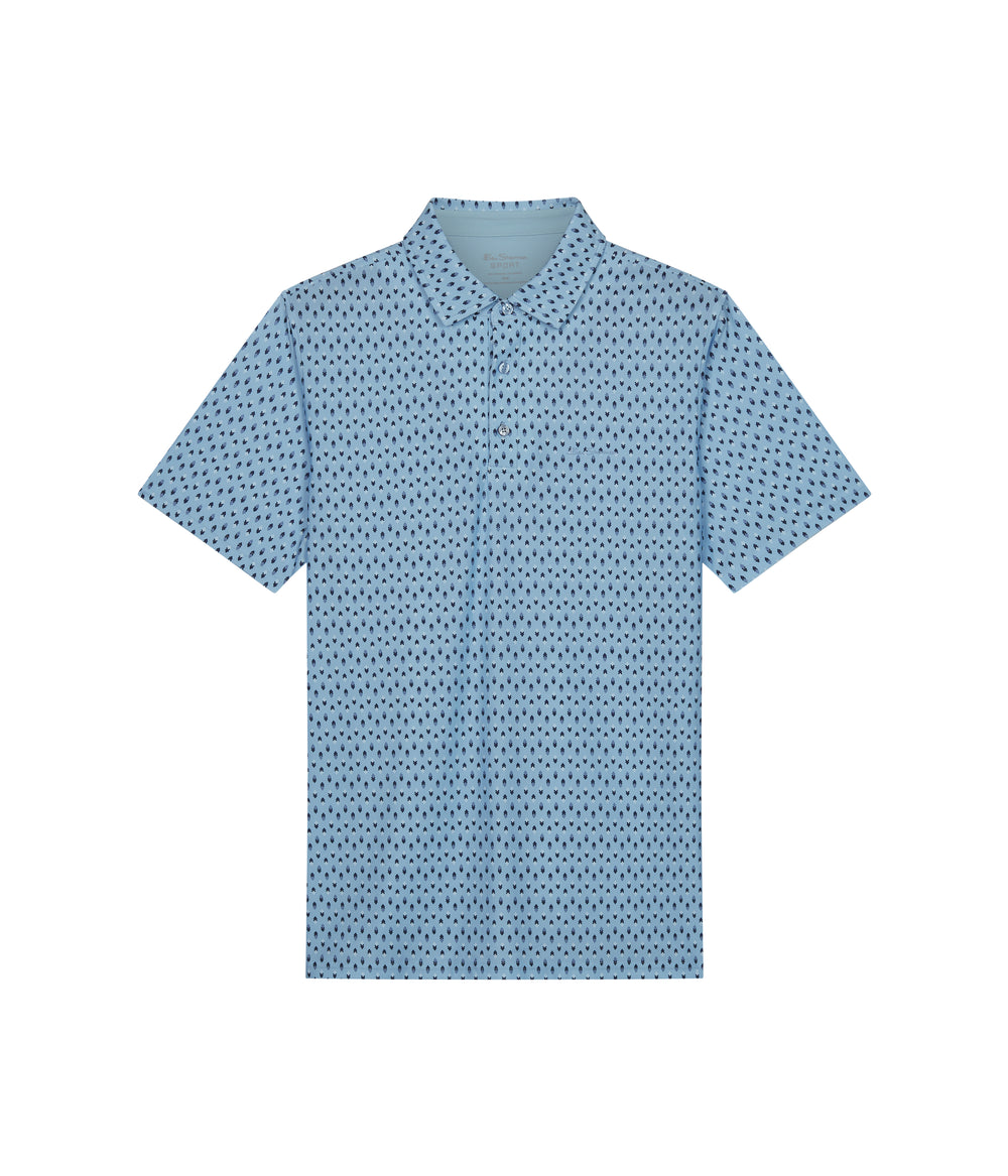 Ben Sherman Chequerboard Geo Polo Shirts Blue | UMCS13579