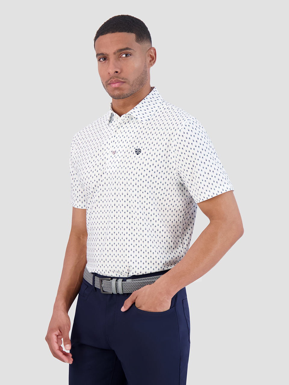 Ben Sherman Chequerboard Geo Polo Shirts White | PVQJ09617