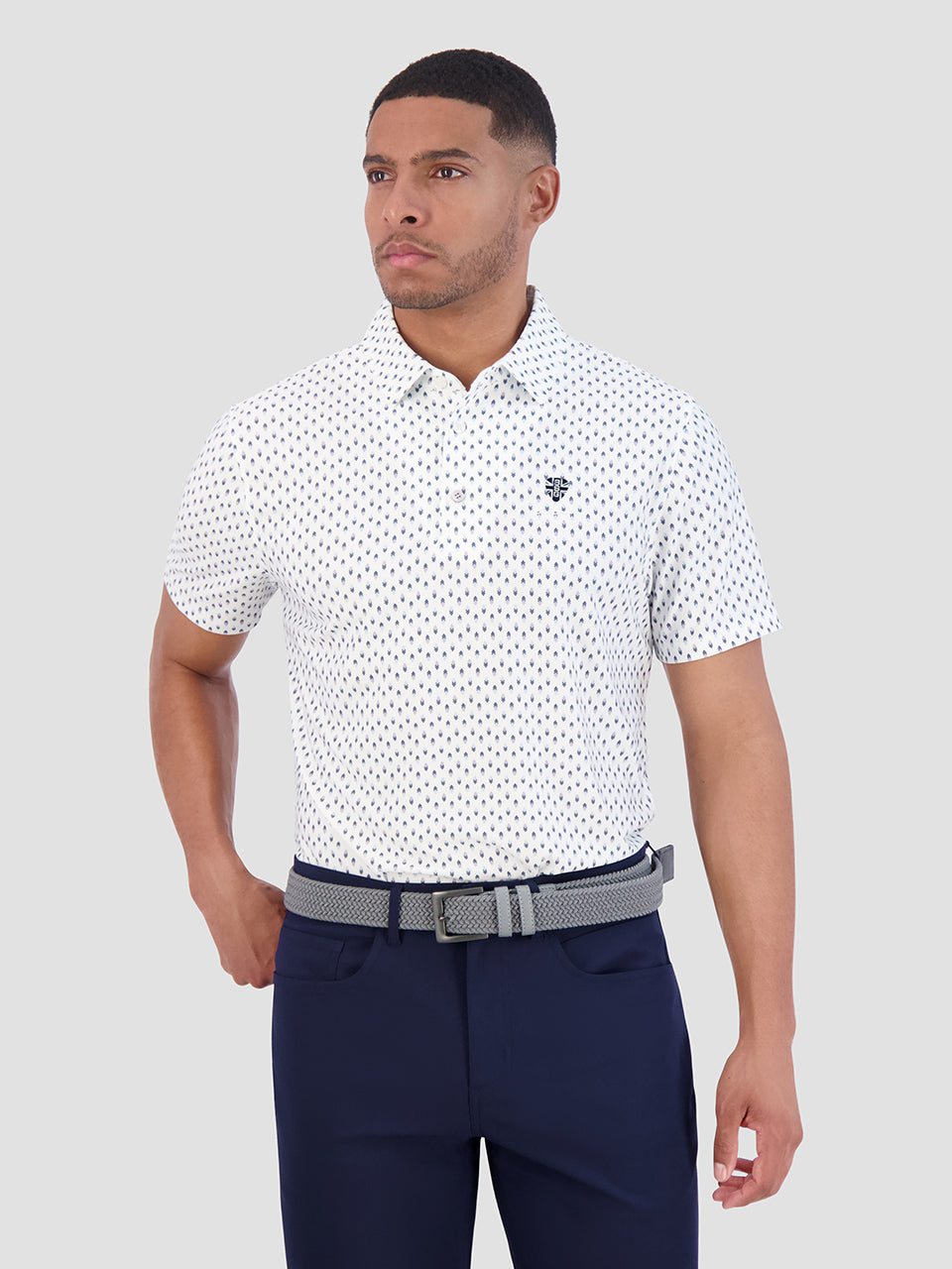 Ben Sherman Chequerboard Geo Polo Shirts White | PVQJ09617