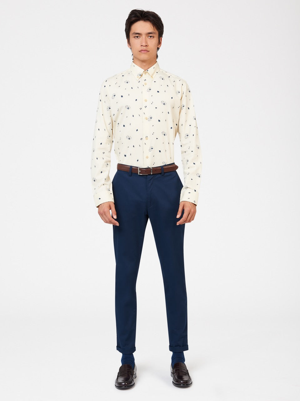 Ben Sherman Conversational Icon Shirts White | WTJI10975