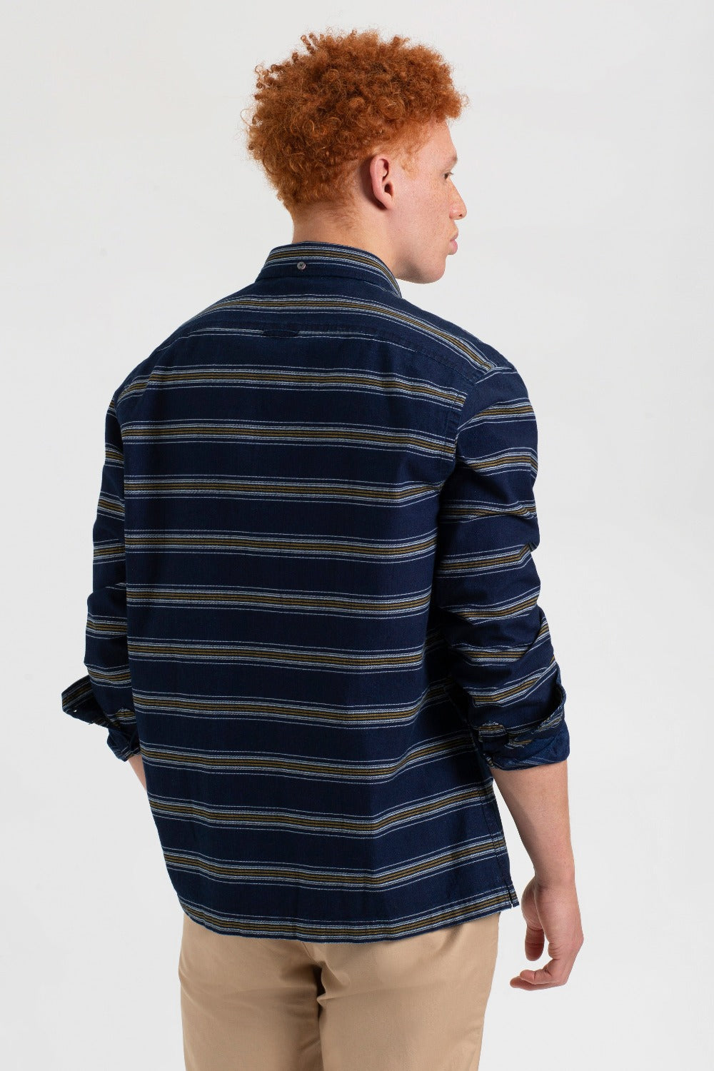 Ben Sherman Dalston Blues Long Sleeve Indigo Stripe Shirts Indigo | XPOA19485