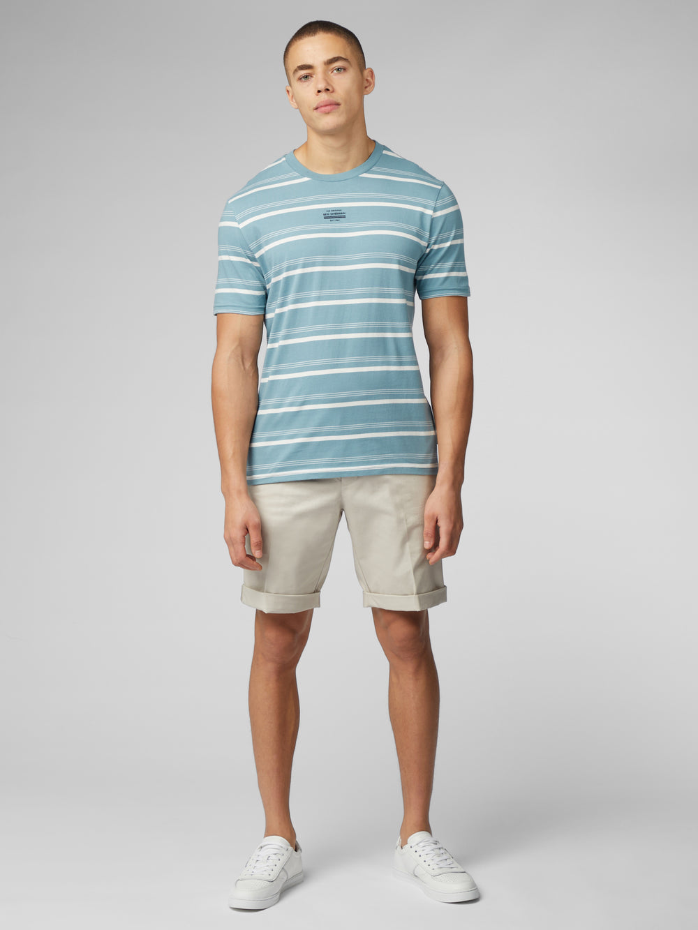 Ben Sherman Fine Stripe T-Shirt Blue | LYTG61392