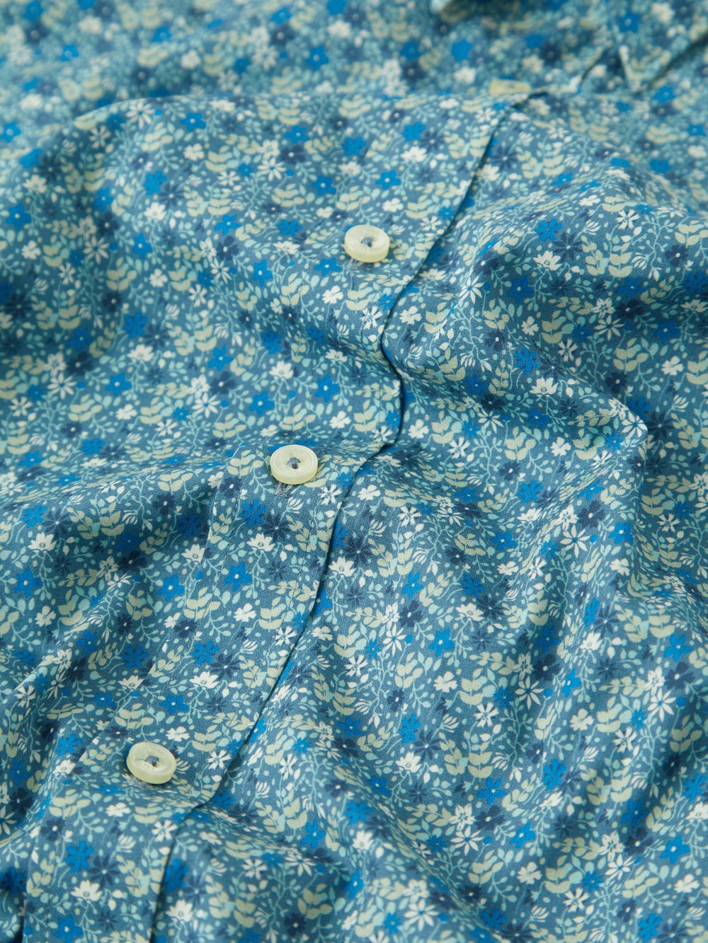 Ben Sherman Floral Print Long-Sleeve Shirts Blue Grey | DXNS25360