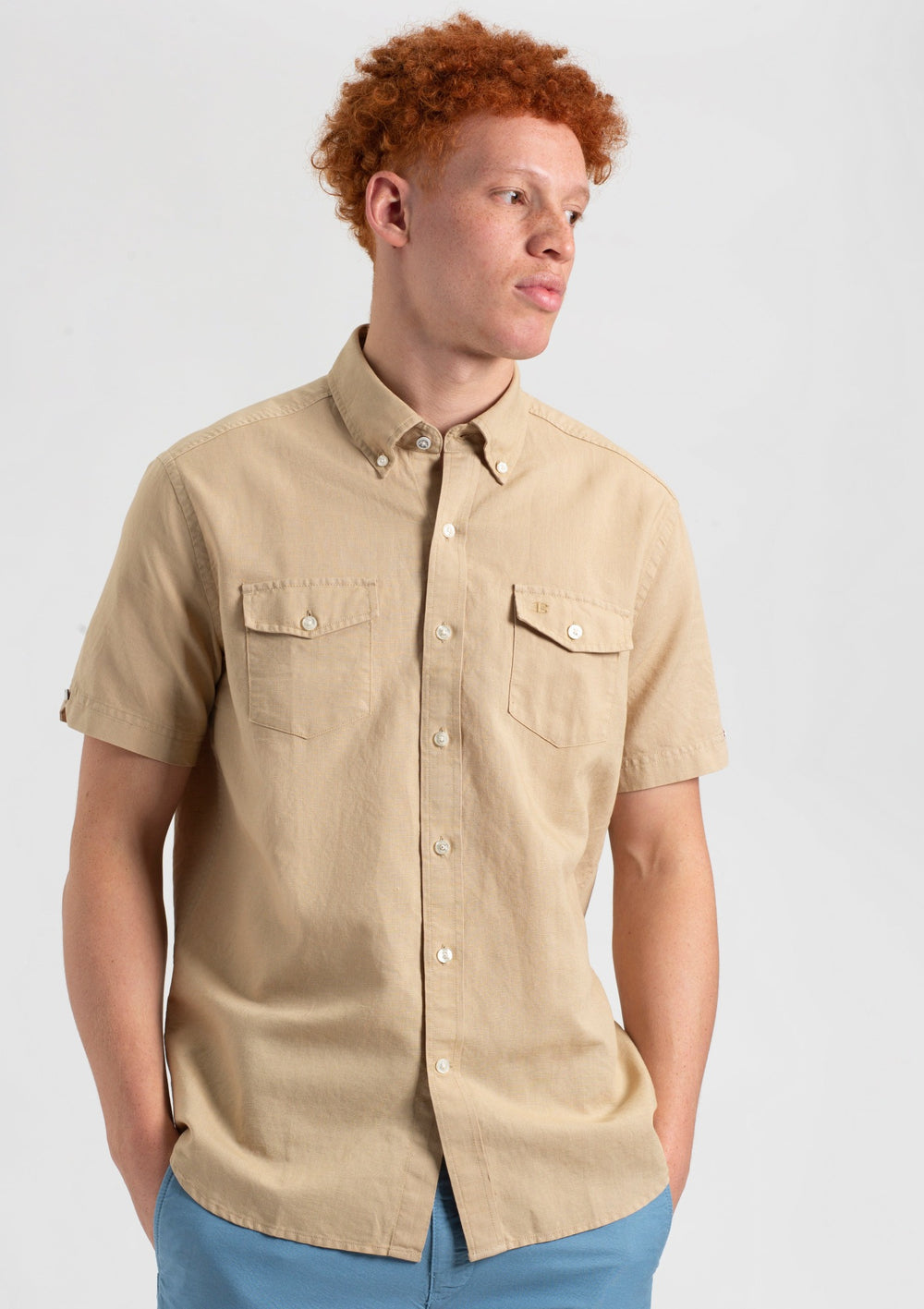 Ben Sherman Garment Dye Linen Shirts Brown | VGKF53078