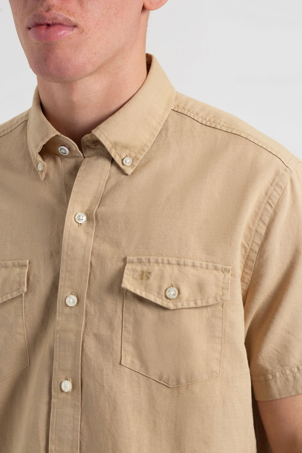 Ben Sherman Garment Dye Linen Shirts Brown | VGKF53078