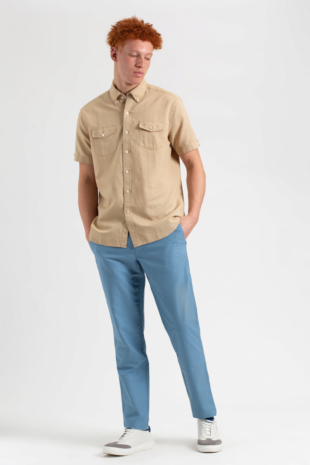 Ben Sherman Garment Dye Linen Shirts Brown | VGKF53078