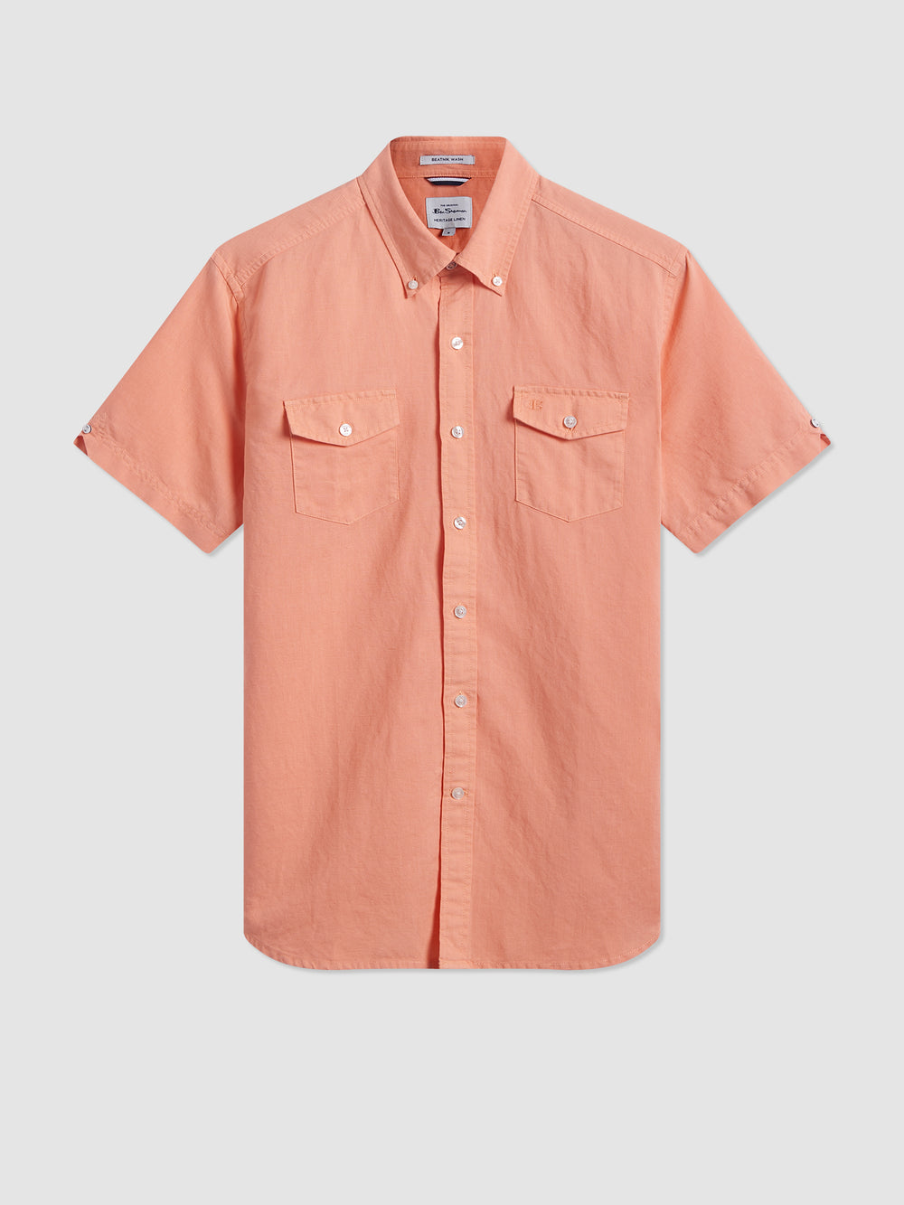 Ben Sherman Garment Dye Linen Shirts Orange | XQZG75206