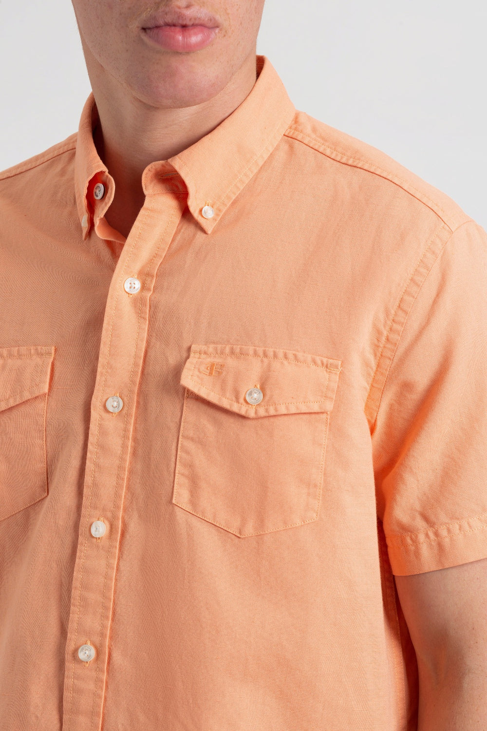 Ben Sherman Garment Dye Linen Shirts Orange | XQZG75206