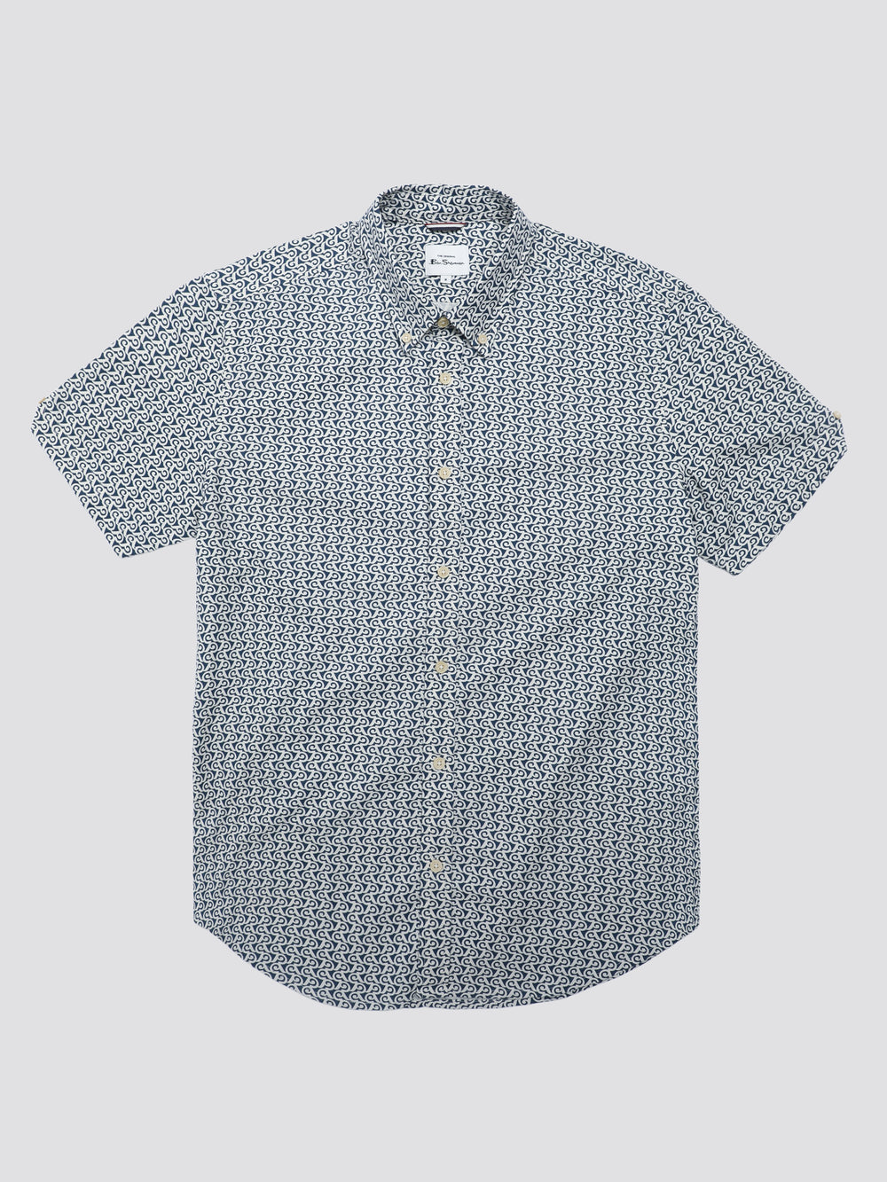 Ben Sherman Geo Wave Denim Shirts Blue | KPEH20873