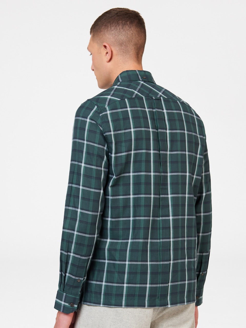 Ben Sherman Grid Check Shirts Green | KWJL26537