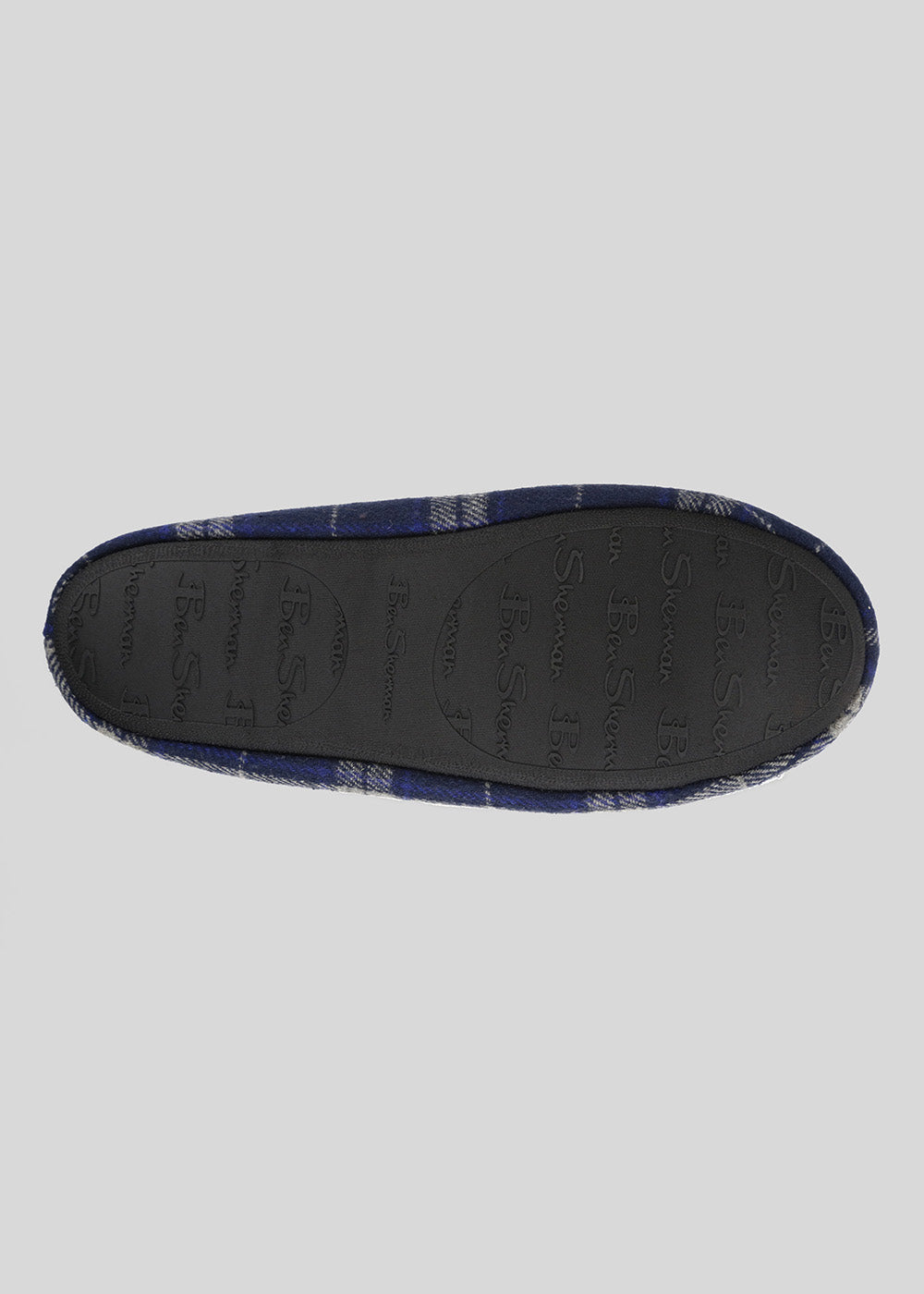 Ben Sherman Gritti Palace Check Moccasin Slipper Navy | JOMC84250