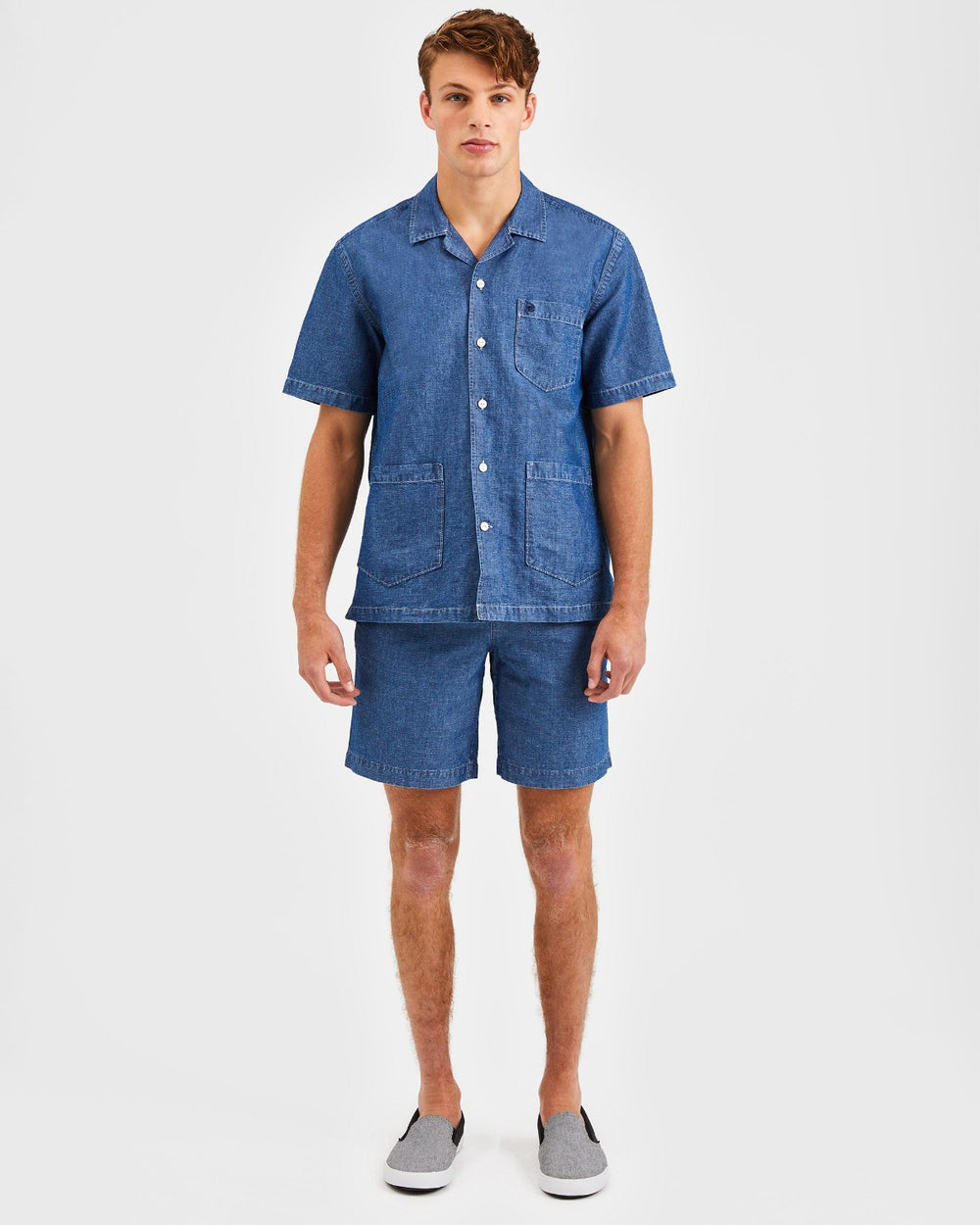 Ben Sherman Hastings Garment Dye Chambray Shirts Indigo | DJAM79653