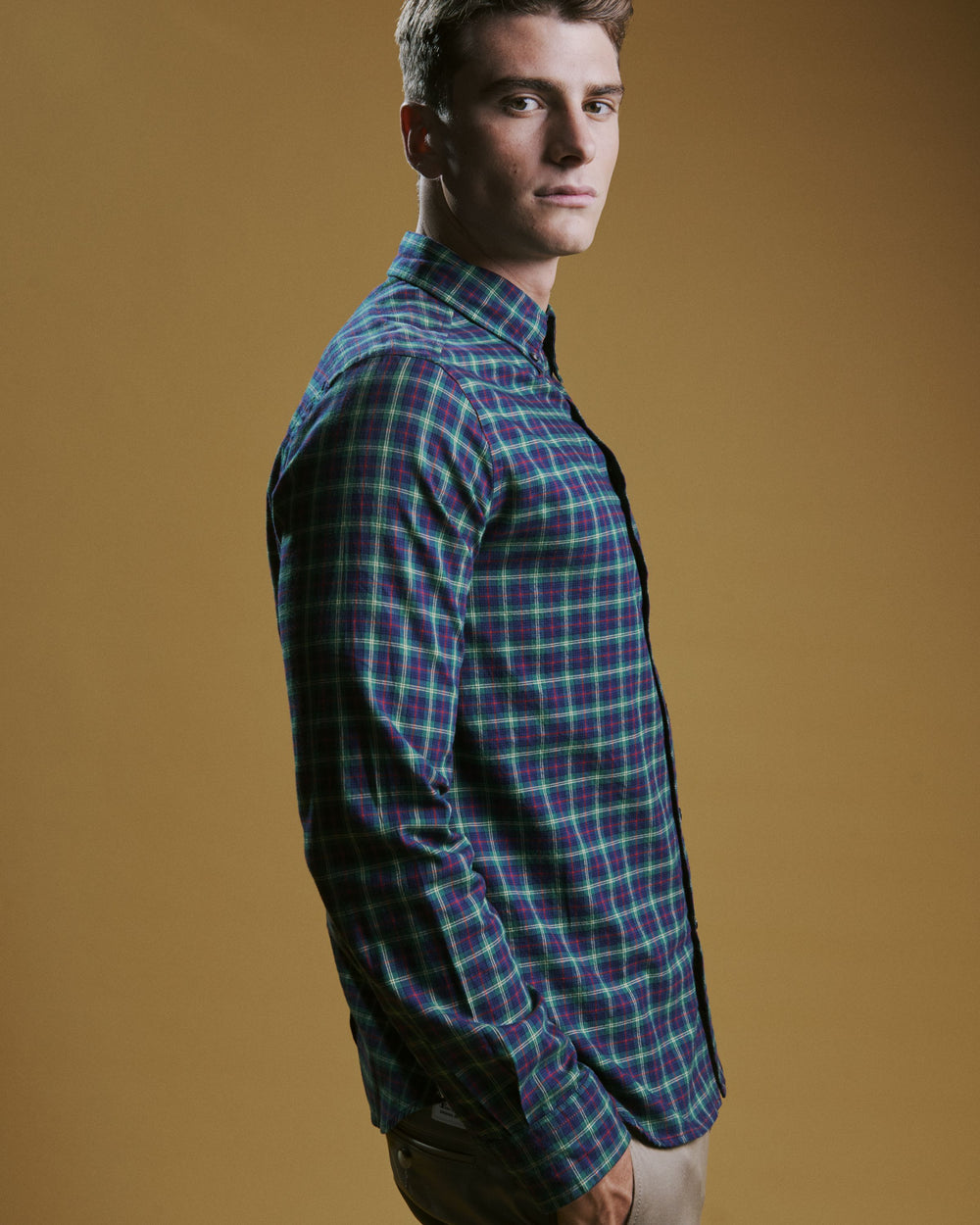 Ben Sherman House Tartan Twill Shirts Green | TMKB15068