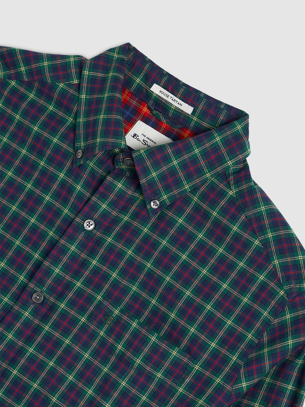 Ben Sherman House Tartan Twill Shirts Green | TMKB15068