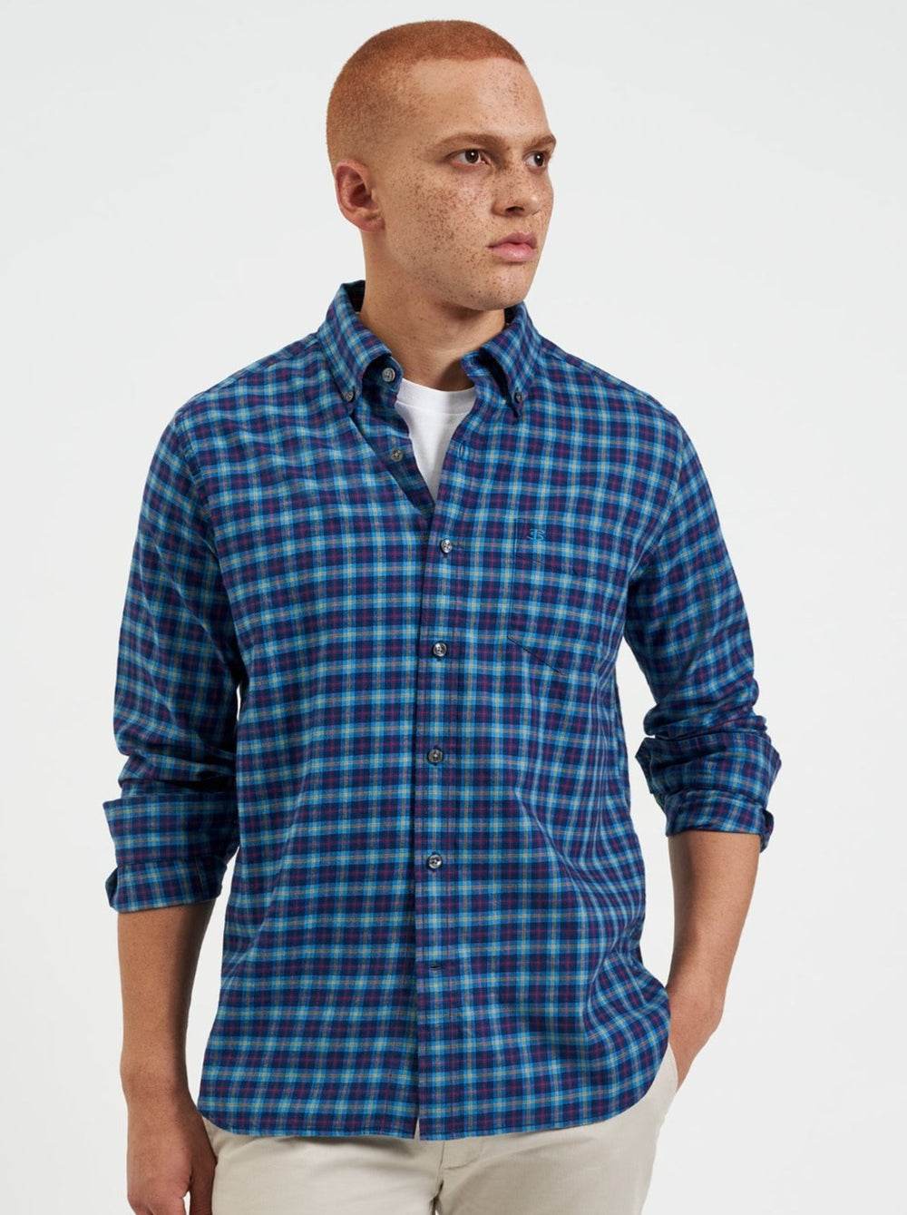 Ben Sherman House Tartan Twill Shirts Navy | QYAR10523