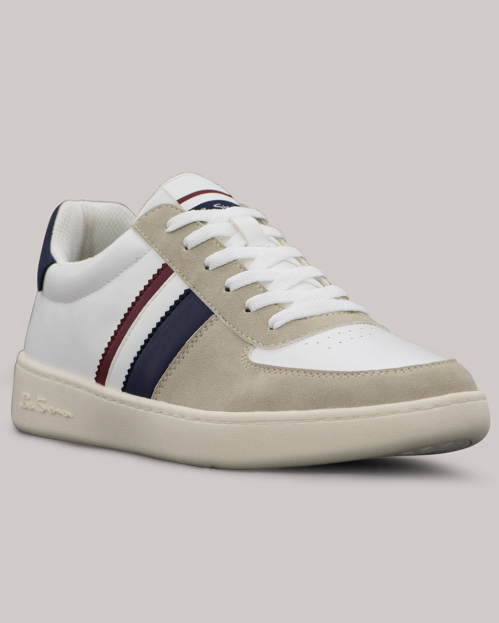 Ben Sherman Hyde Navy Stripe Sneakers White | FUOZ81702