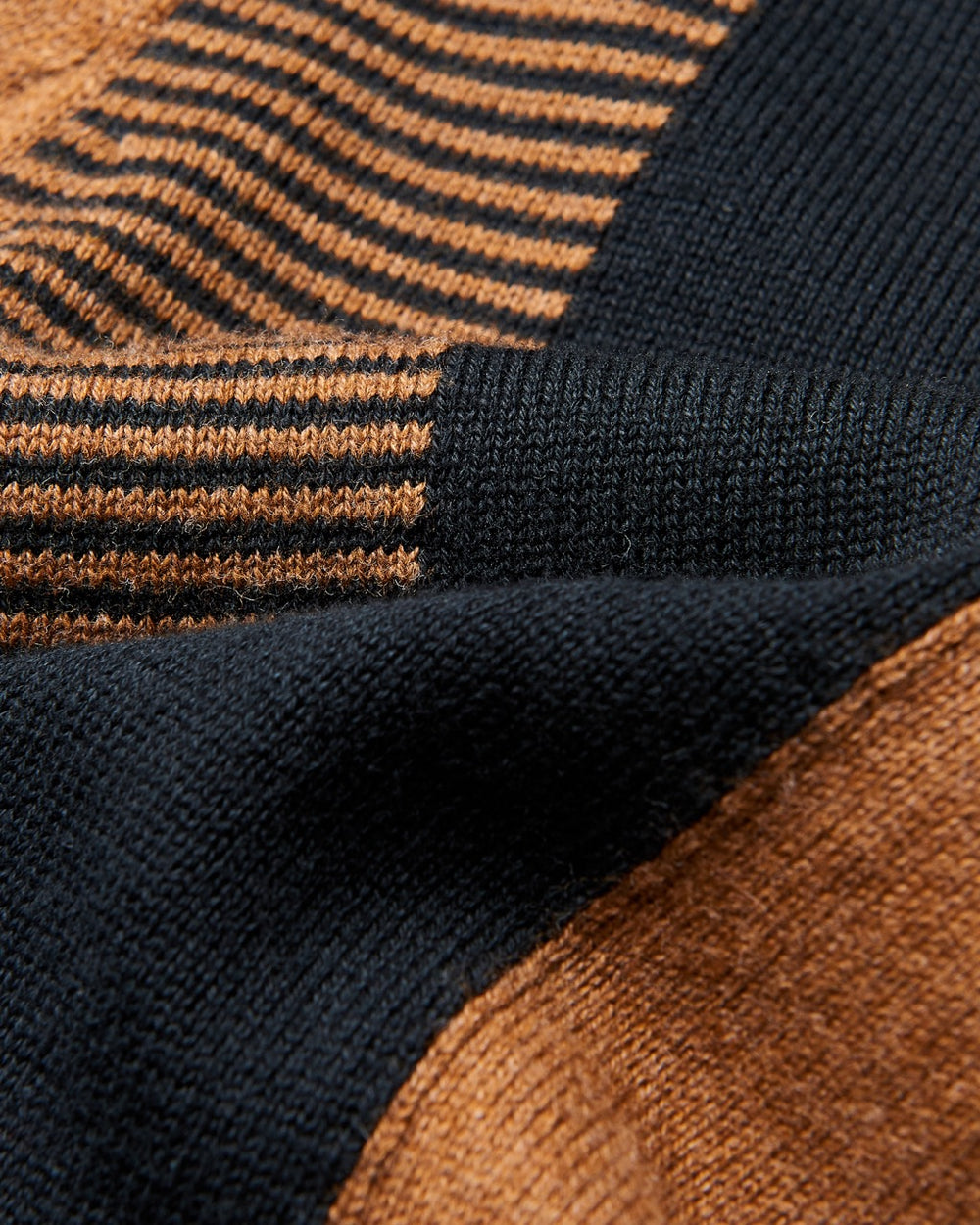 Ben Sherman Intarsia Stripe Polo Neck Sweaters Brown | ICMT74695