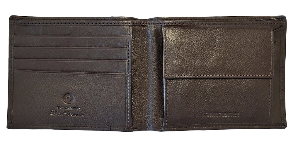 Ben Sherman Irvine Bill Fold Leather Wallets Brown | PUMR82037