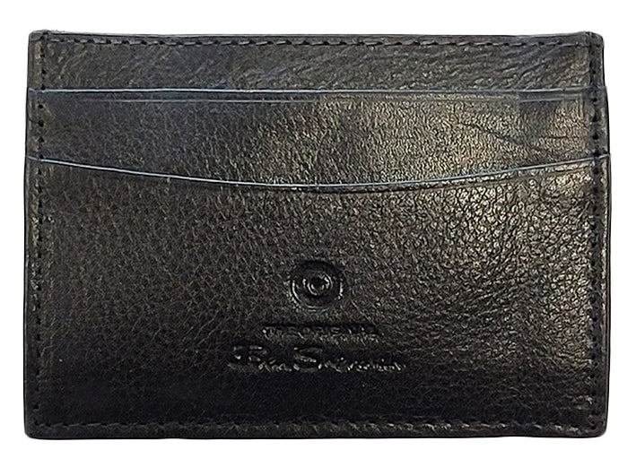 Ben Sherman Koki Leather Card Holder Wallets Black | YJSM98251