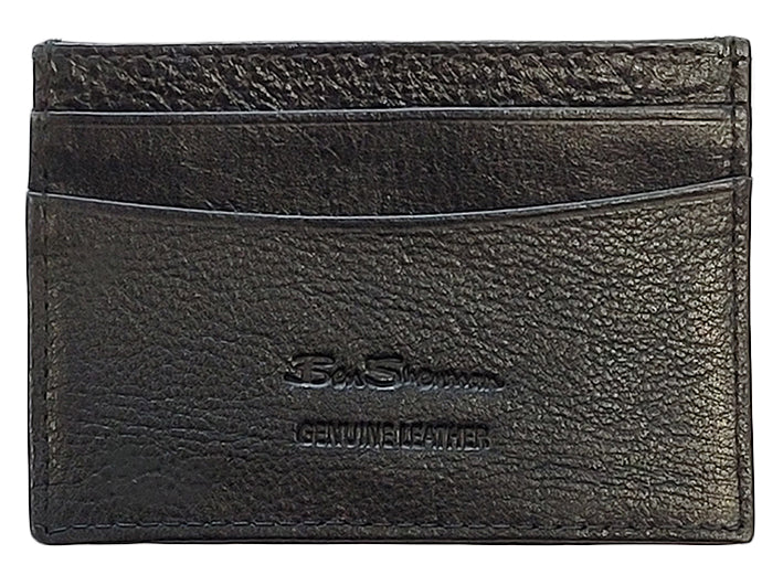 Ben Sherman Koki Leather Card Holder Wallets Black | YJSM98251