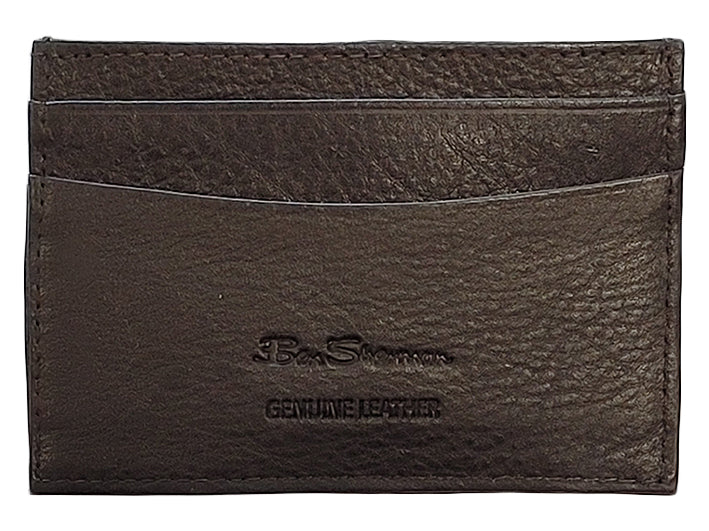 Ben Sherman Koki Leather Card Holder Wallets Brown | EBVM49250