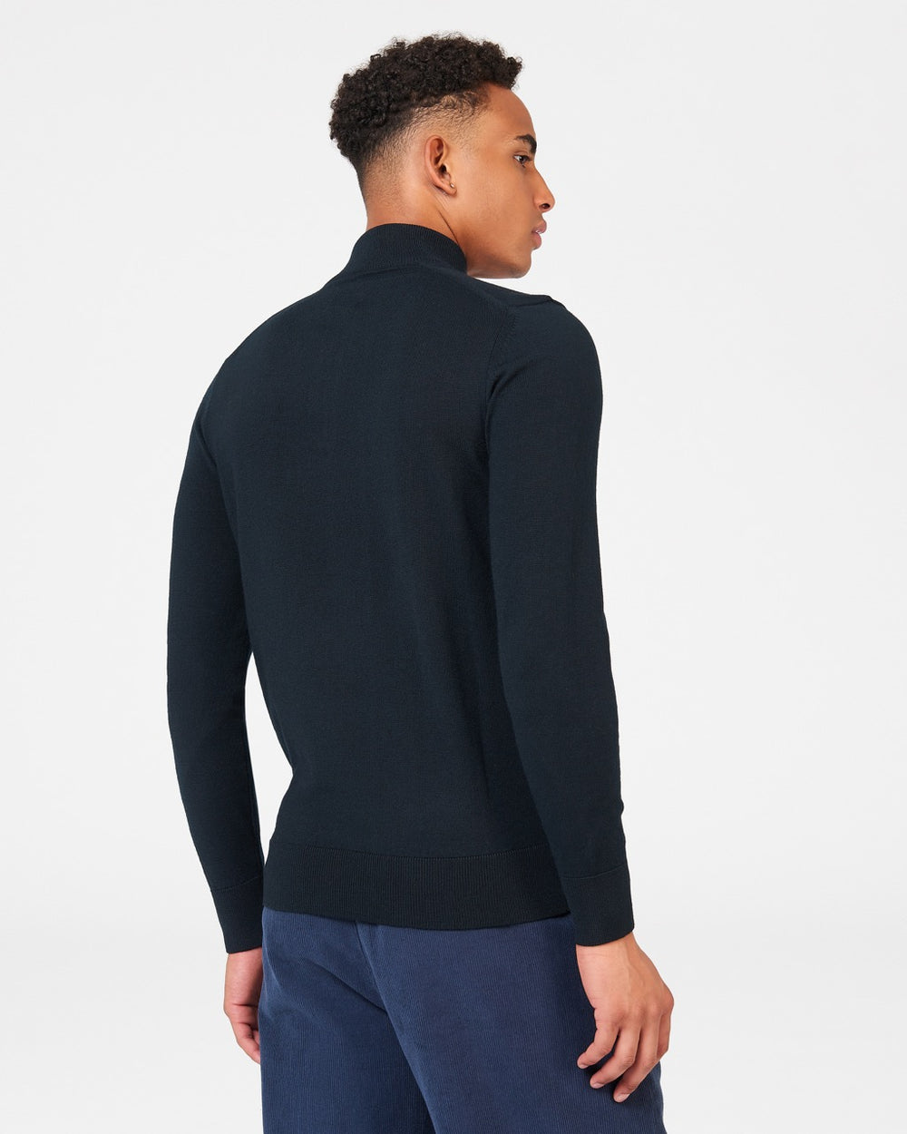 Ben Sherman Merino Half-Zip Knitwear Black | DKHE97624