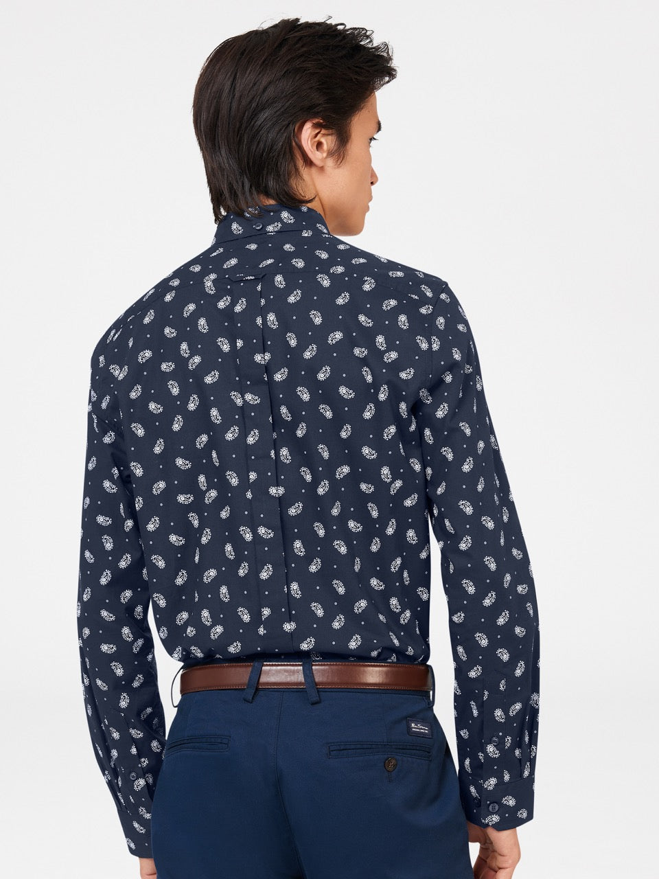 Ben Sherman Micro Paisley Shirts Navy | MDHZ60354