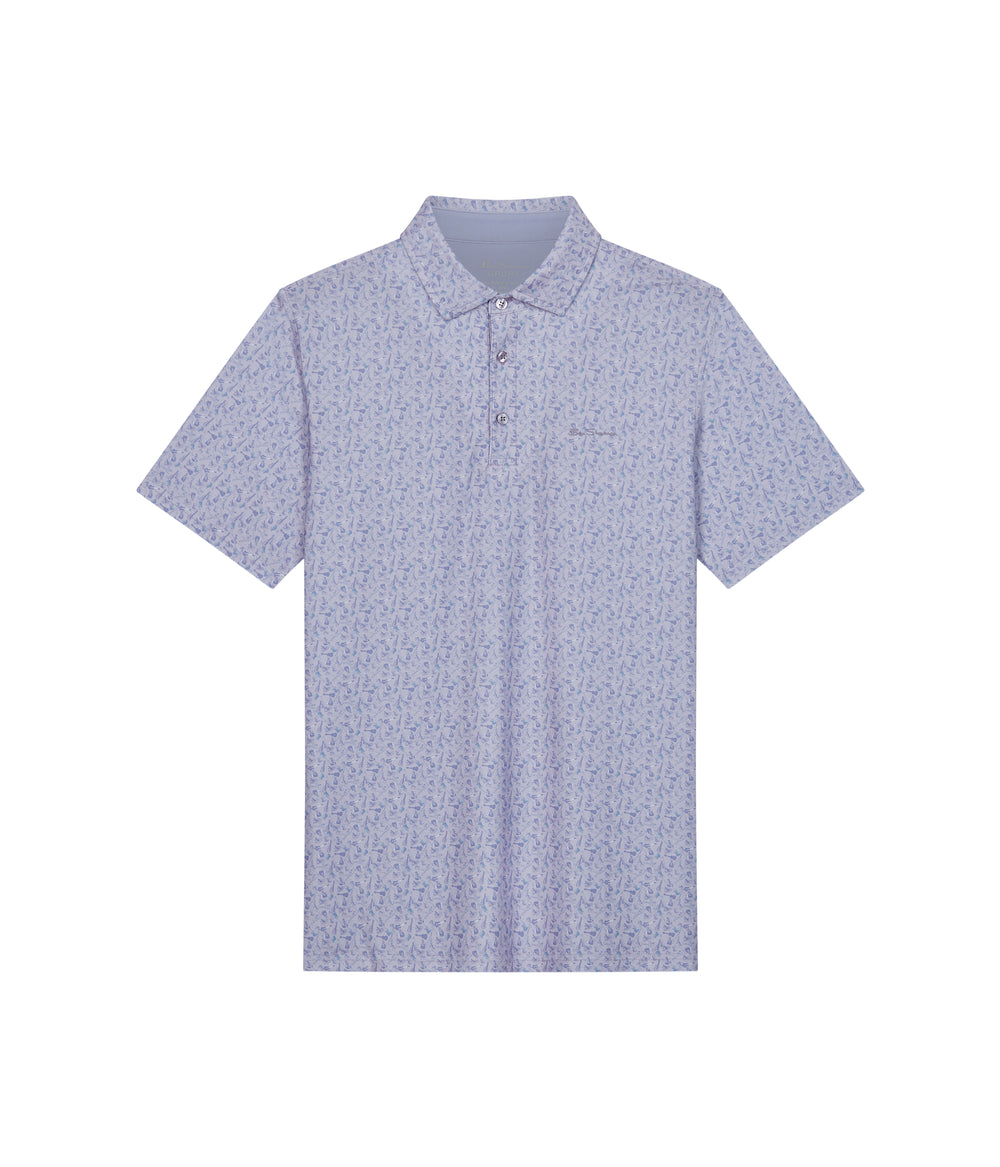 Ben Sherman Mini Guitar Tech Jersey Sports Fit Polo Shirts Purple | TBIZ14962