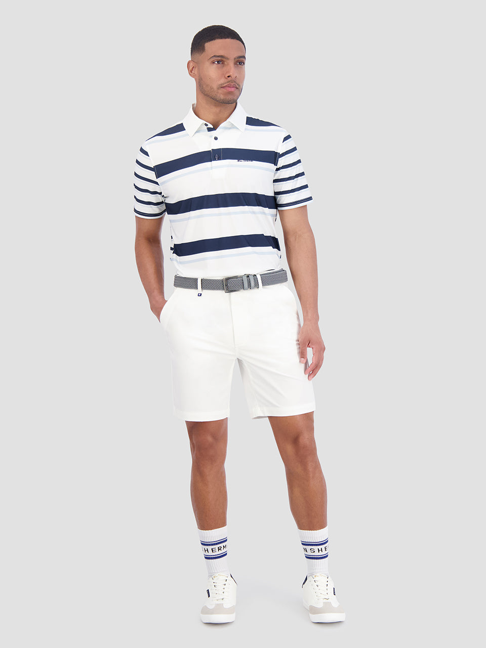 Ben Sherman Mixed Mod Stripes Tech Jersey Sports Fit Polo Shirts Blue | NBCQ09726