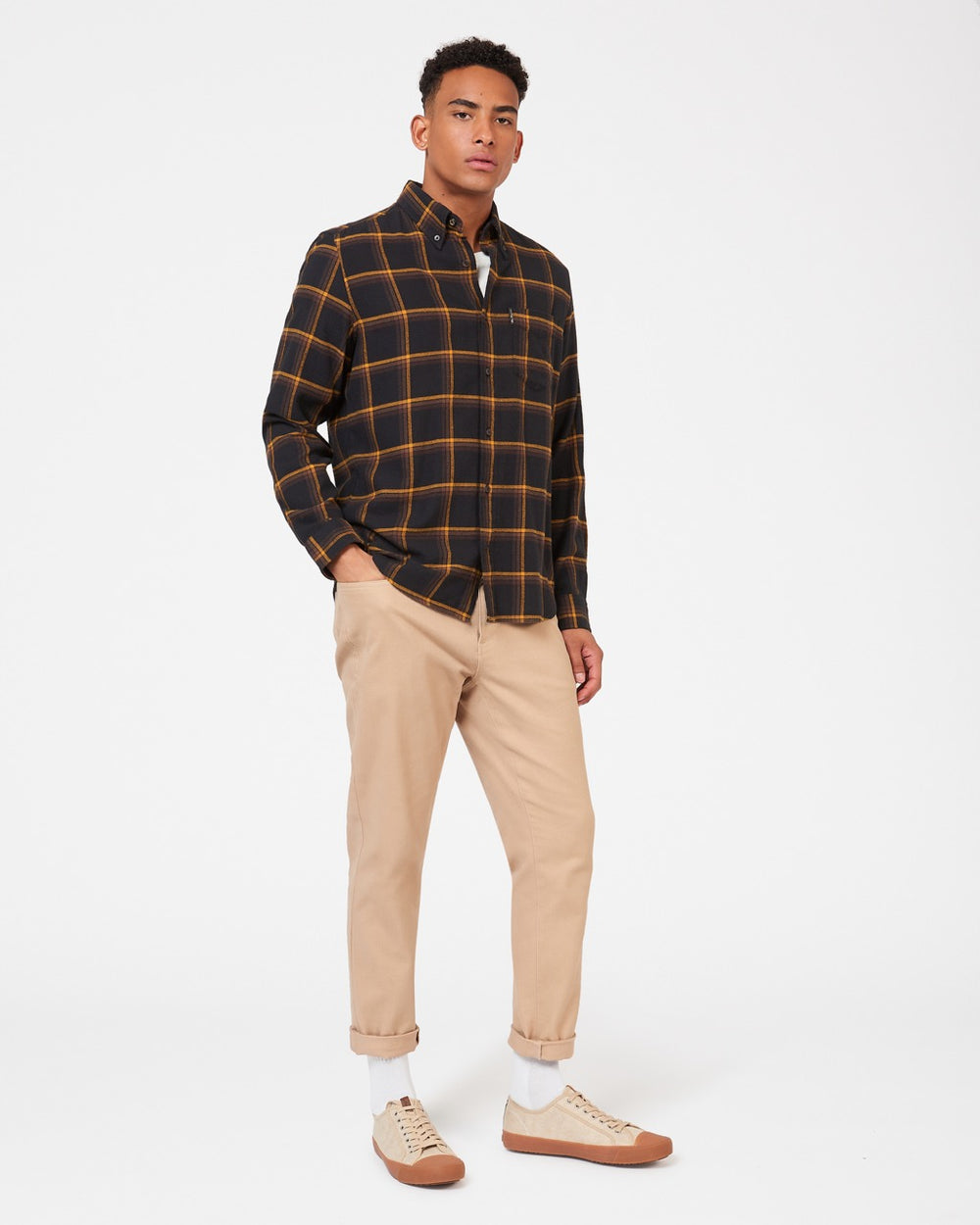 Ben Sherman Oversized Brushed Check Shirts Black | HDZI29518