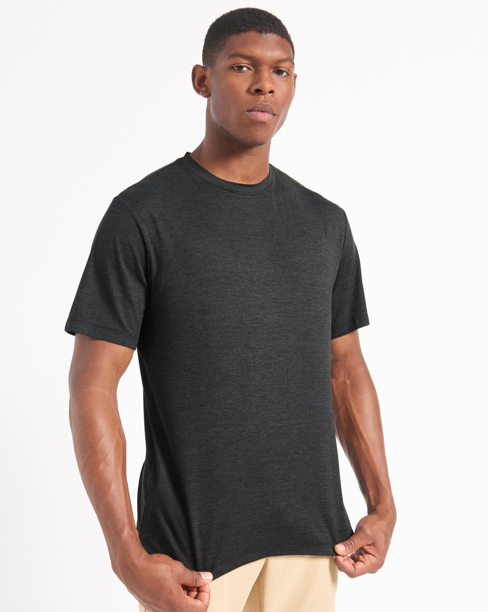 Ben Sherman Performance Stretch Marl T-Shirt Black | PVFZ23194