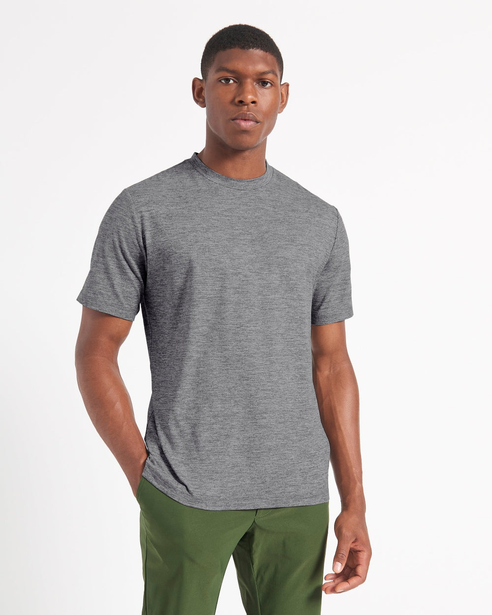 Ben Sherman Performance Stretch Marl T-Shirt Grey | HJAD09831