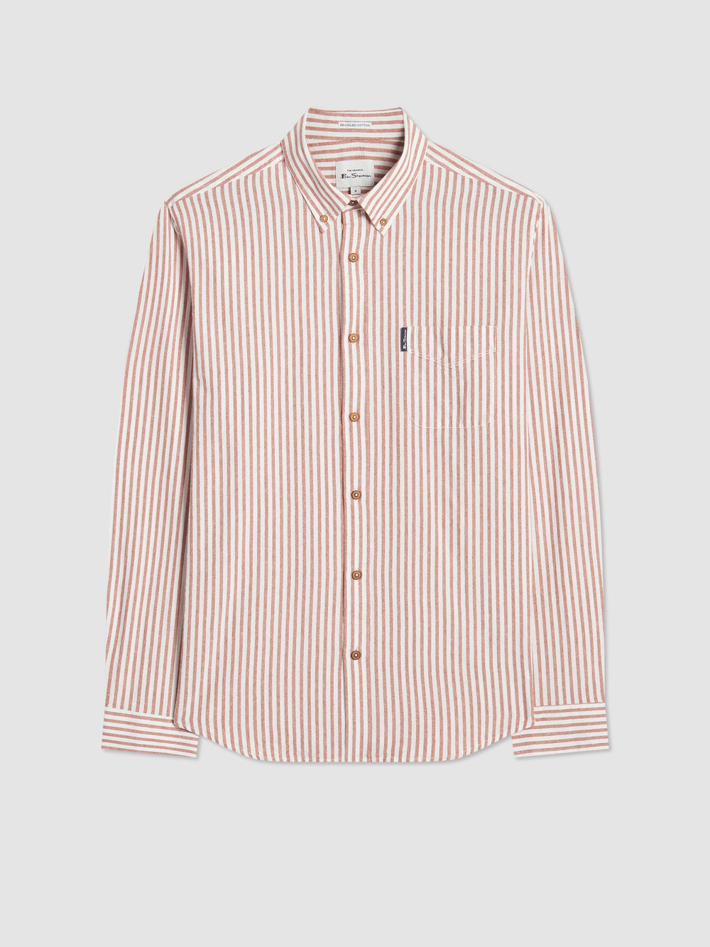 Ben Sherman Recycled Cotton Oxford Stripe Shirts Orange | BGPE45138