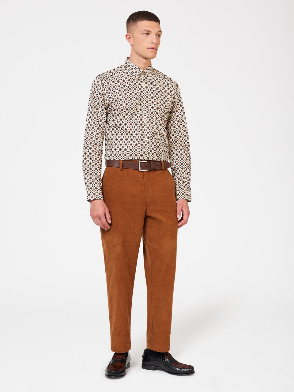 Ben Sherman Retro Foulard Print Slim Fit Shirts Brown | BCIW38942