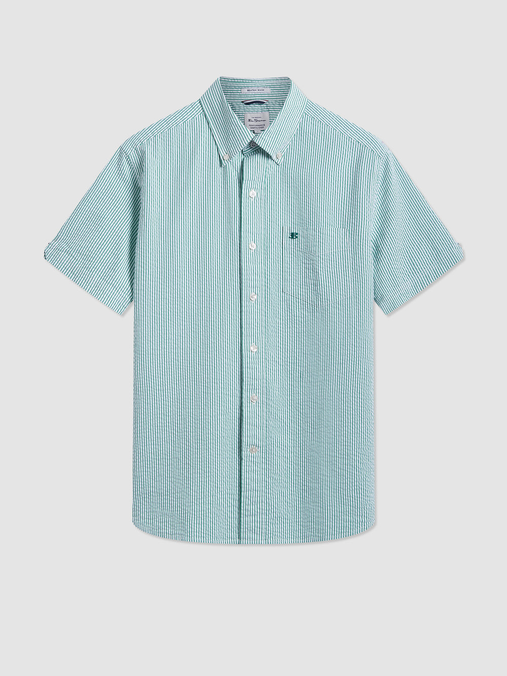 Ben Sherman Seersucker Bengal Stripe Shirts Green | MQXC09573