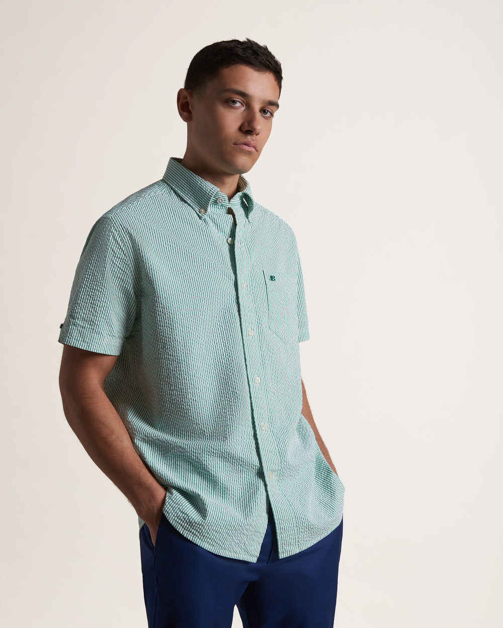 Ben Sherman Seersucker Bengal Stripe Shirts Green | MQXC09573