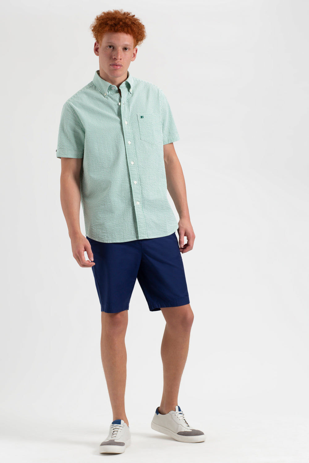 Ben Sherman Seersucker Bengal Stripe Shirts Green | MQXC09573