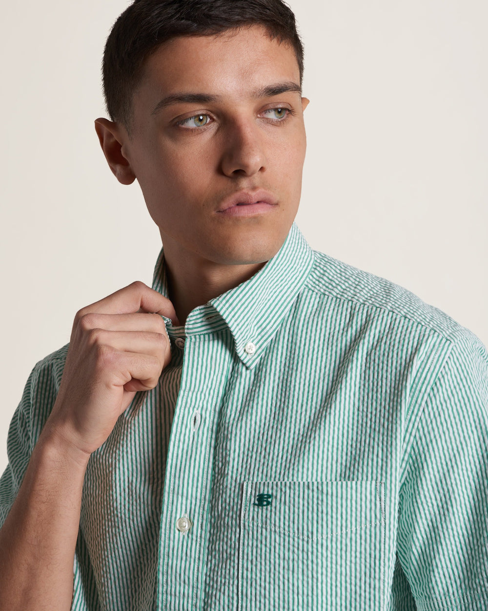 Ben Sherman Seersucker Bengal Stripe Shirts Green | MQXC09573