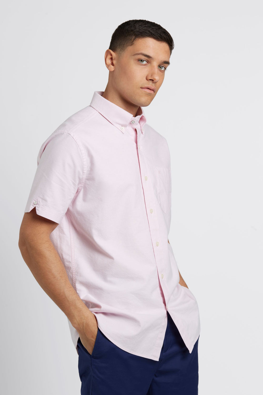 Ben Sherman Short Sleeve Brighton Oxford Organic Shirts Pink | EPSV96524