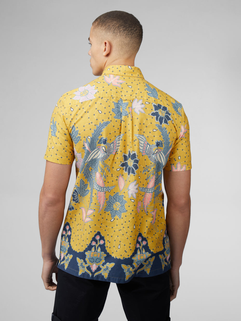 Ben Sherman Signature Abstract Botanical Print Shirts Yellow | WJZX12893