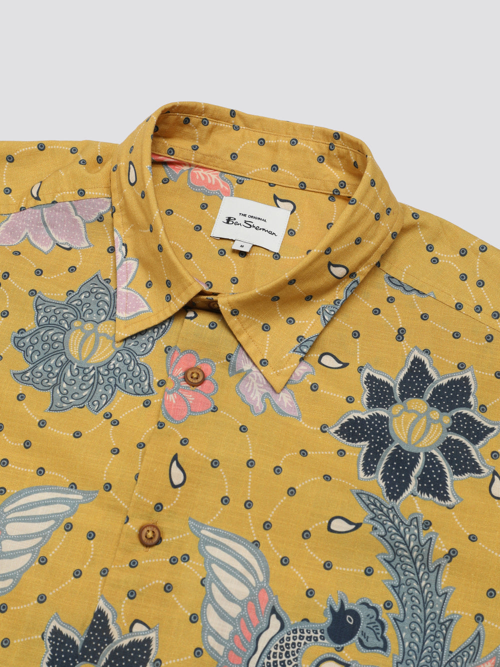 Ben Sherman Signature Abstract Botanical Print Shirts Yellow | WJZX12893