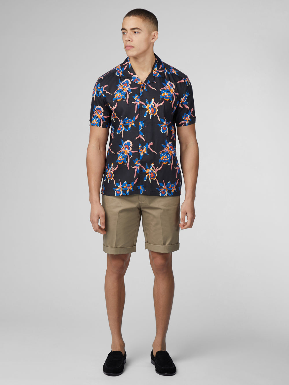 Ben Sherman Signature Botanical Print Shirts Black | DYKL24317