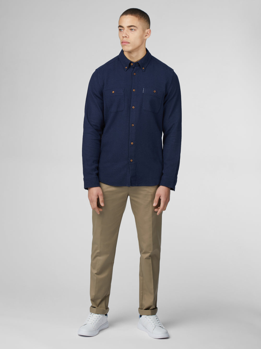 Ben Sherman Signature Boucle Shirts Navy | WEPX56972