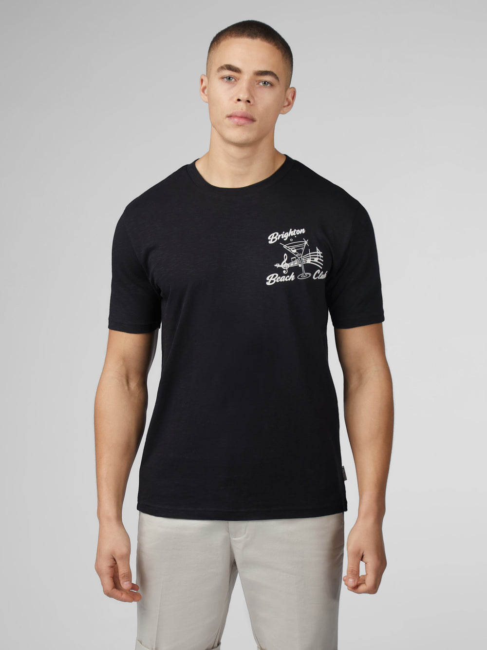 Ben Sherman Signature Brighton Beach Club T-Shirt Black | CGSE68512