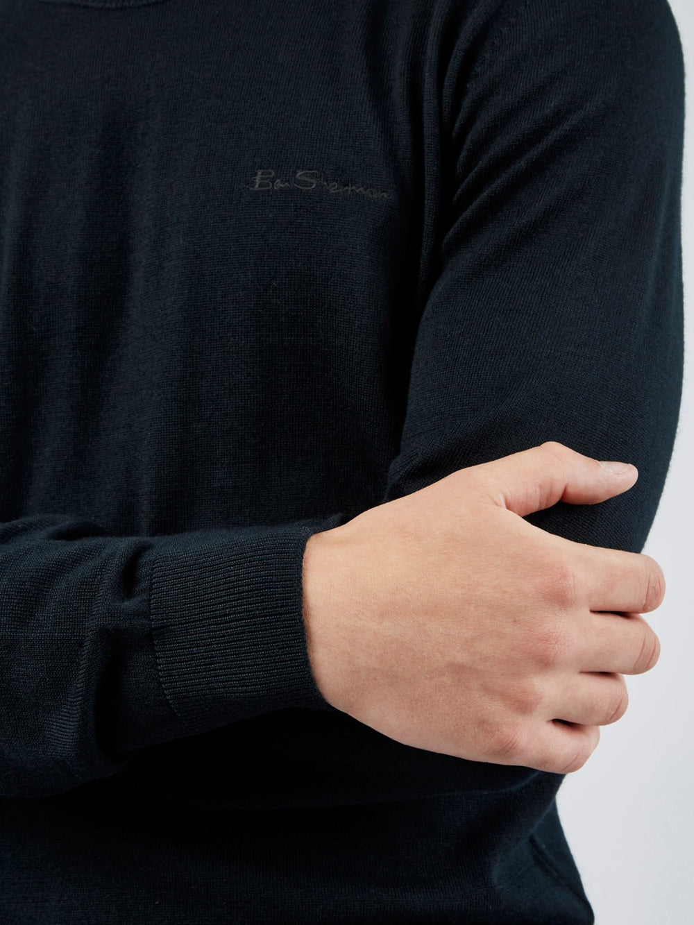 Ben Sherman Signature Crewneck Knitwear Black | DQAM94237