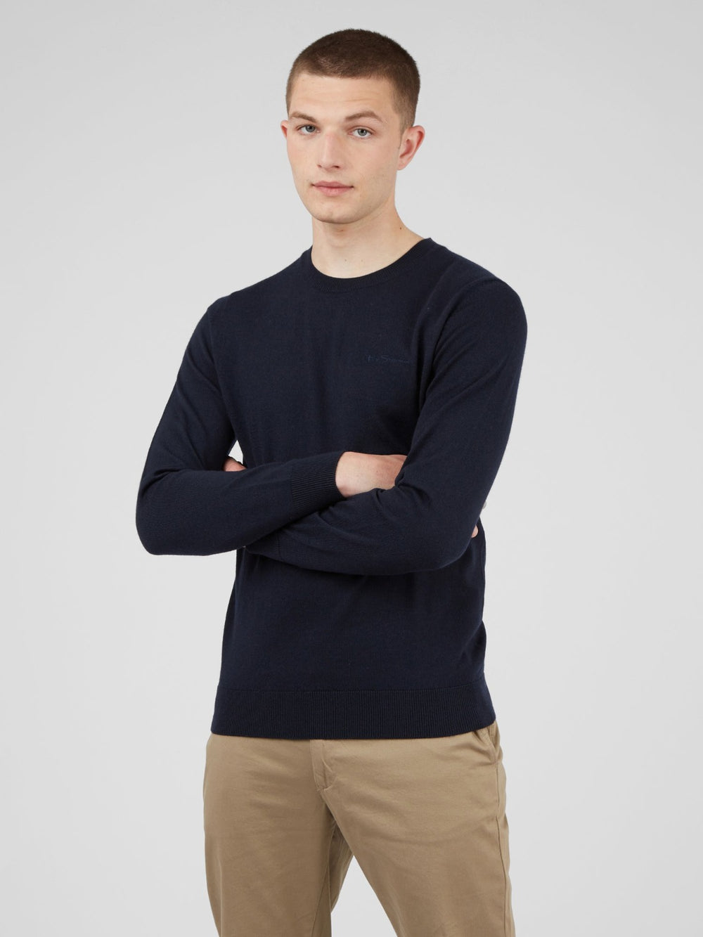 Ben Sherman Signature Crewneck Knitwear Navy | VDQP94723