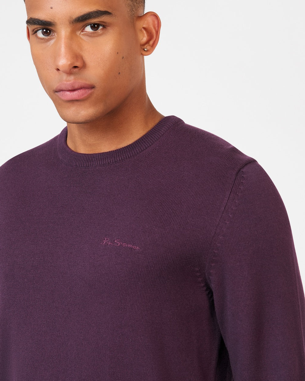 Ben Sherman Signature Crewneck Knitwear Purple | BUXZ48319